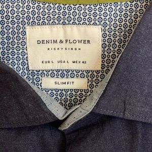 Blue short sleeve dress shirt